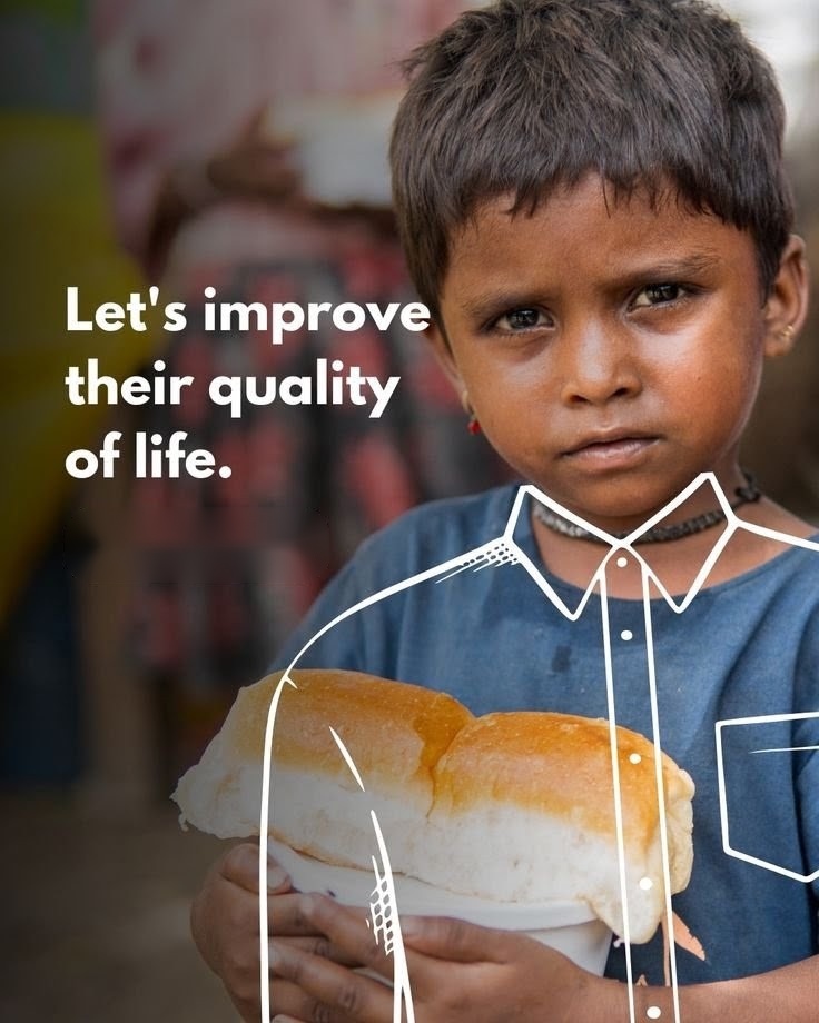 Child receiving food relief - Muhammadiyah Charitable Trust